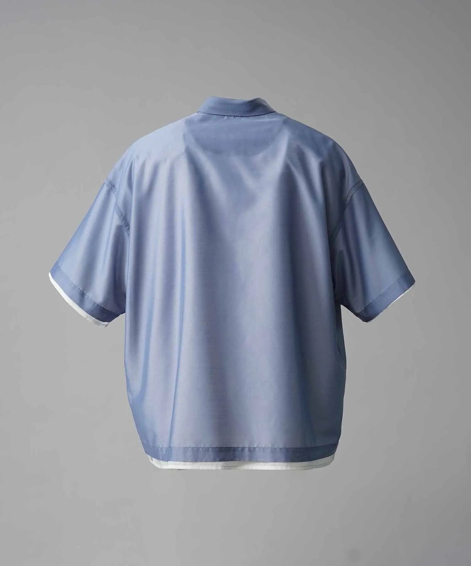 Prime-Over Layered Sheer Short Sleeve Shirt