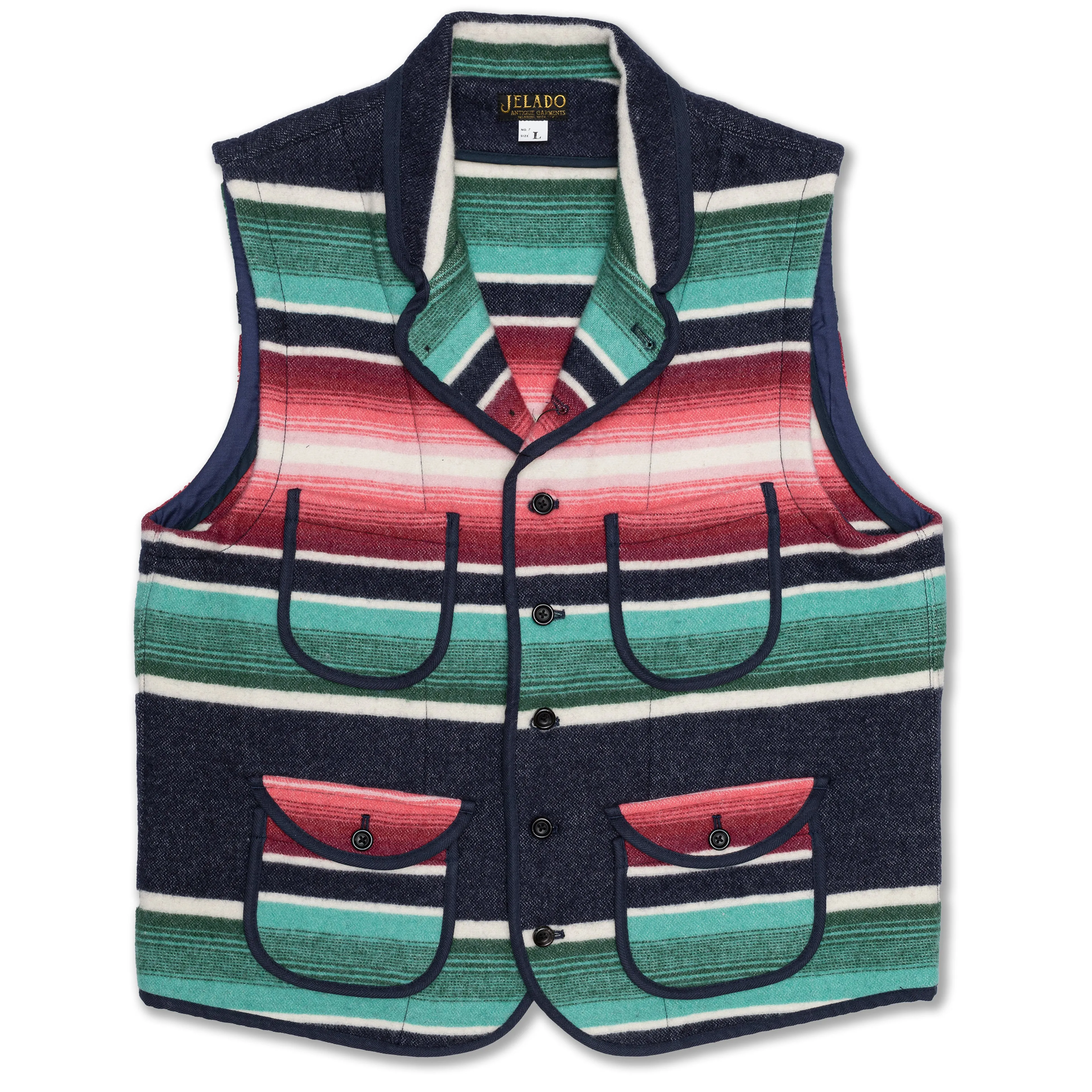 Pueblo Vest in Wool Old Navy Stripes (AG82531)