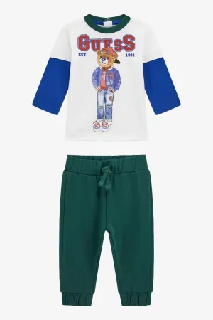 "Freddie" Blue & Green Bear Top & Joggers