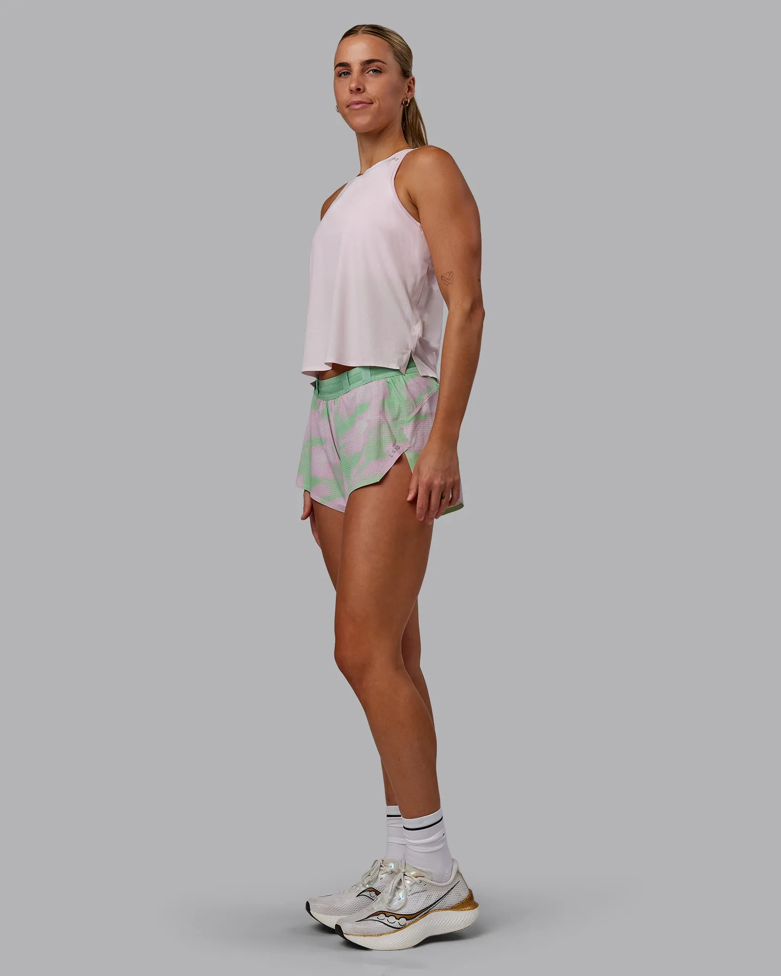 Race Day Performance Tank - Festival Bloom-White