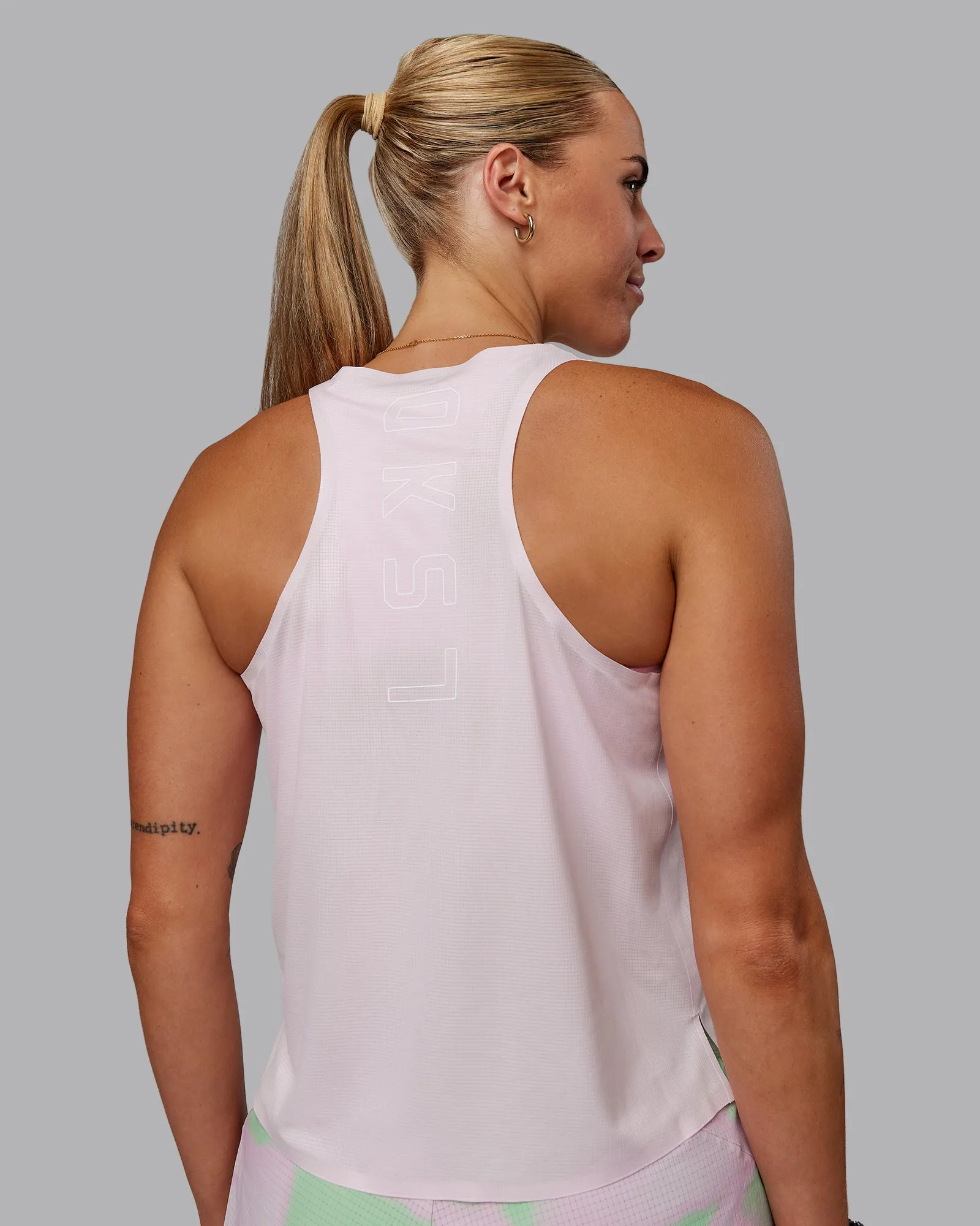 Race Day Performance Tank - Festival Bloom-White