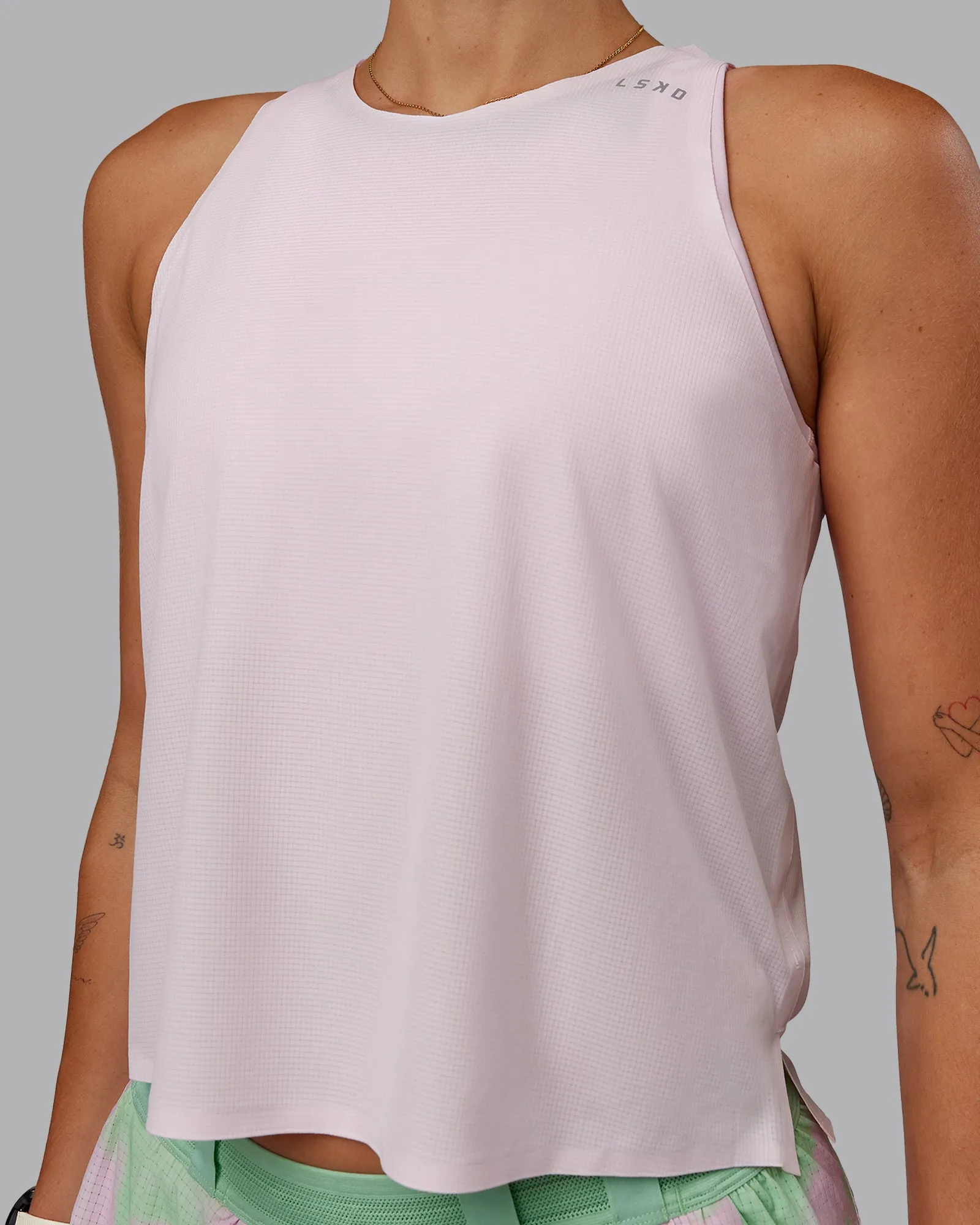 Race Day Performance Tank - Festival Bloom-White