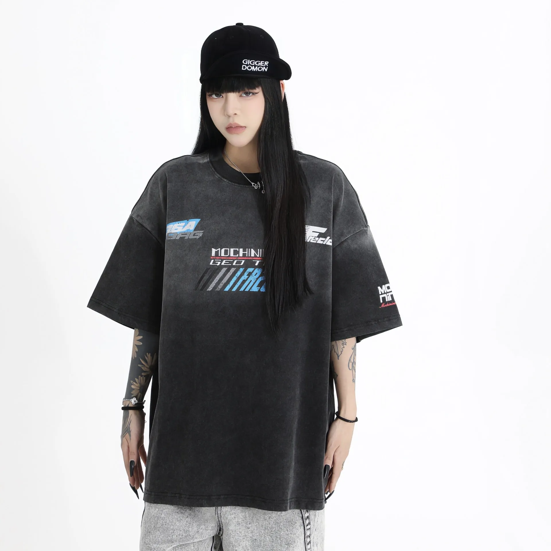 Racing style lettering print TEE-D522 | Inspanda