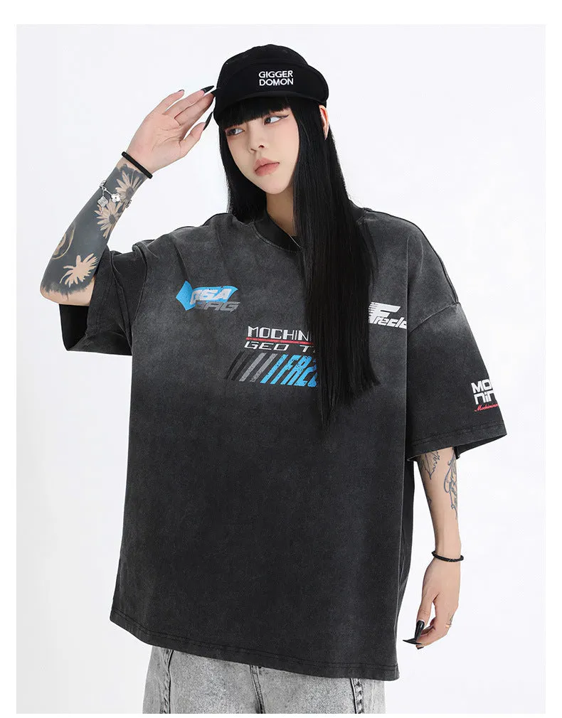 Racing style lettering print TEE-D522 | Inspanda