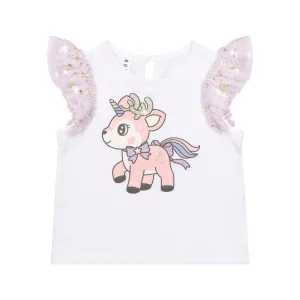 Reindeer Tulle Sleeve T-Shirt