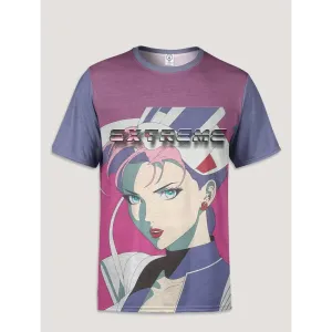Retro Color Block Unisex Soft T-Shirt in Polyester and Spandex