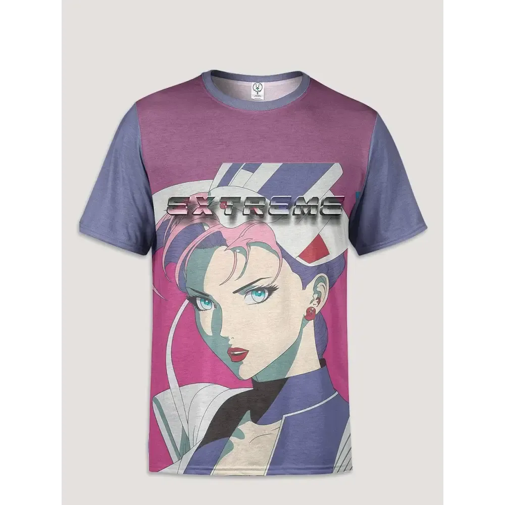 Retro Color Block Unisex Soft T-Shirt in Polyester and Spandex