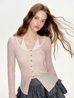 Rosette Halter Knit Cardigan
