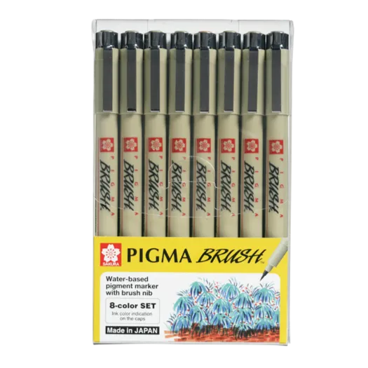 Sakura Pigma Brush 8 Colour Set