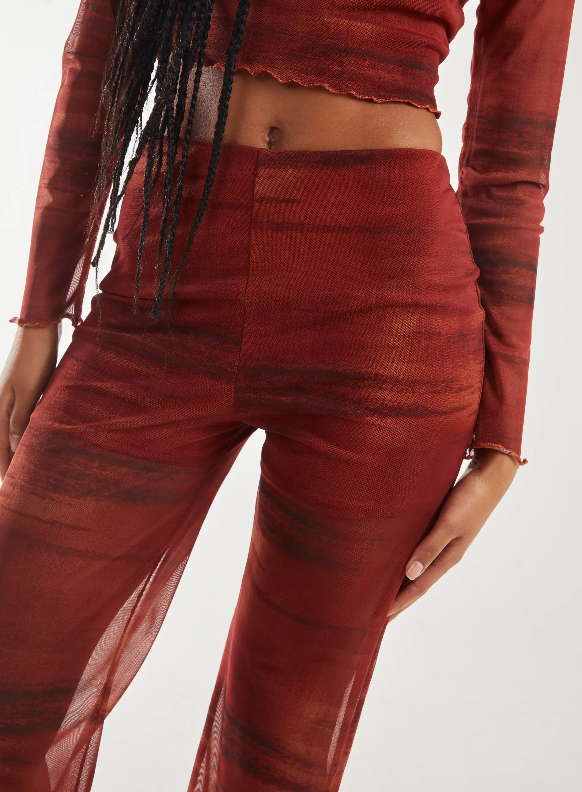 Saturn Mesh Flare Trousers