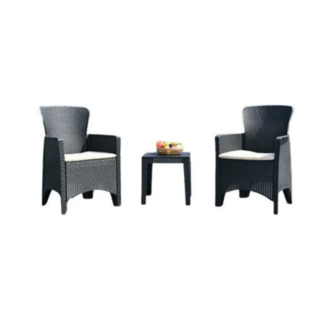 Seagull Table & Chair Set 2 Seater Grey