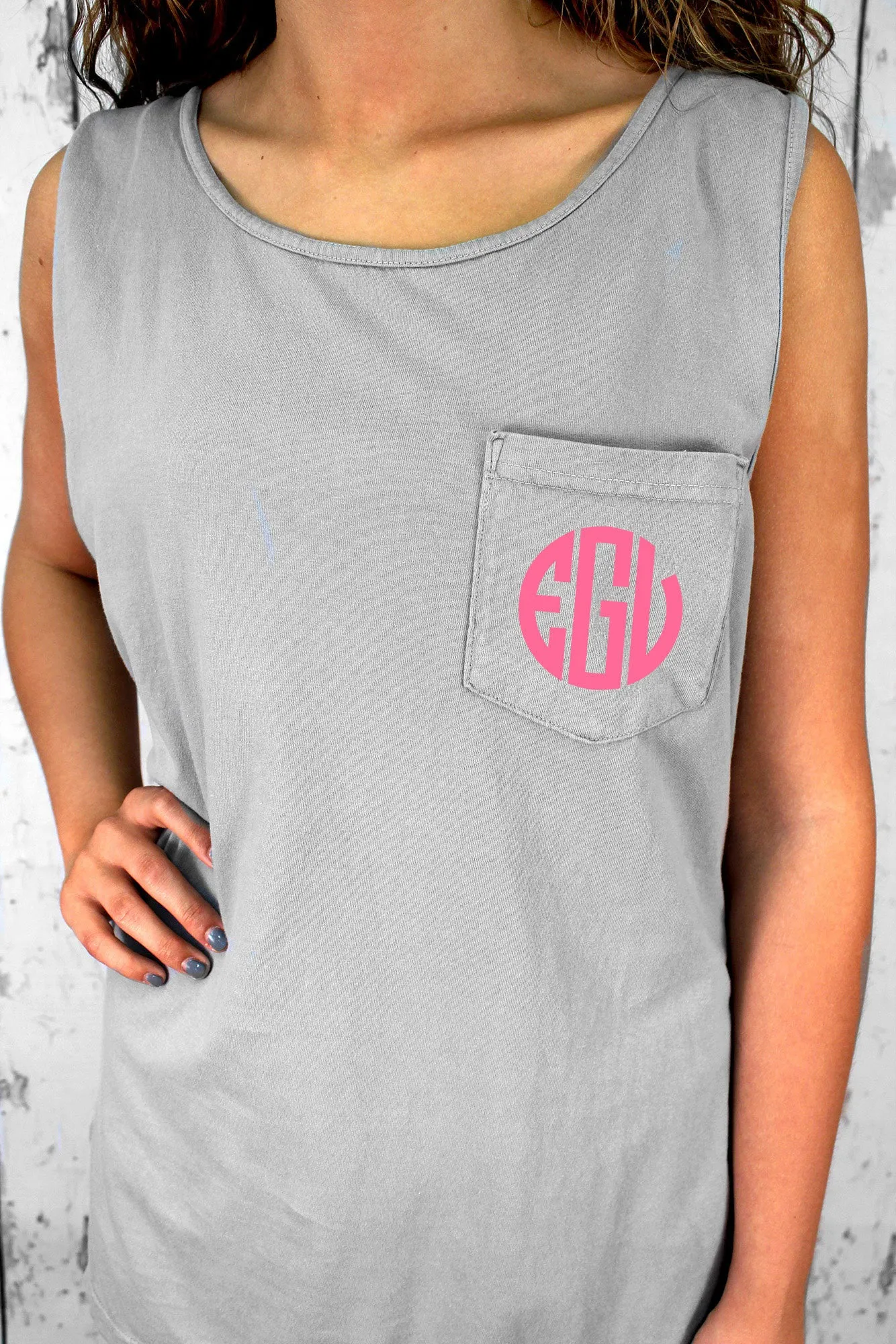 Shades of Neutral Comfort Colors Pocket Tank *Personalize It