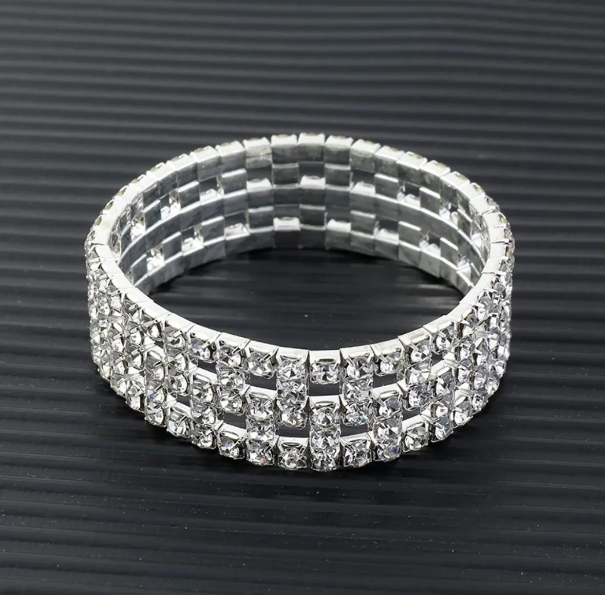 SHARR - clear silver 4 piece rhinestone jewelry set