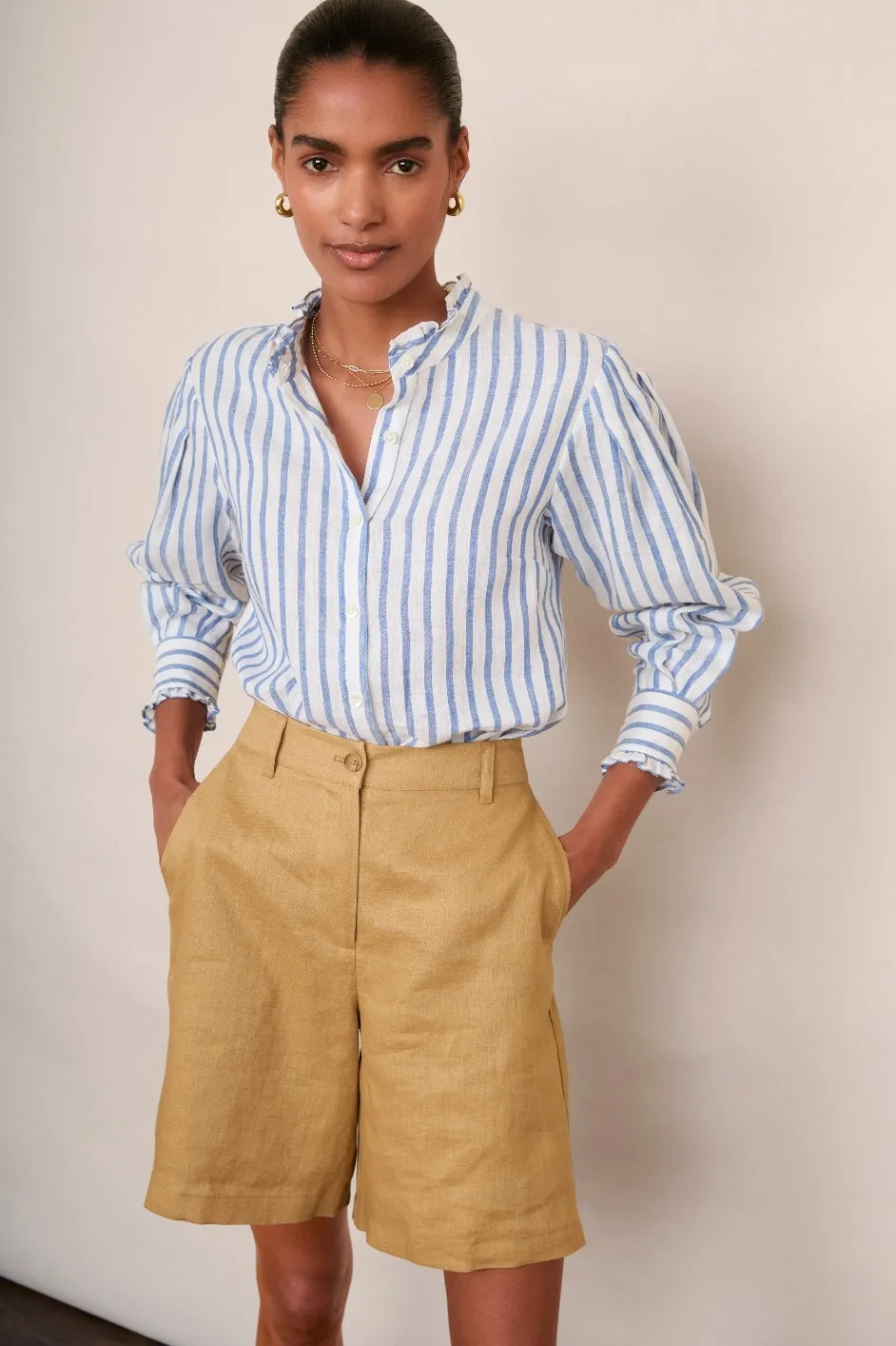 Silvie Linen Short - Tan