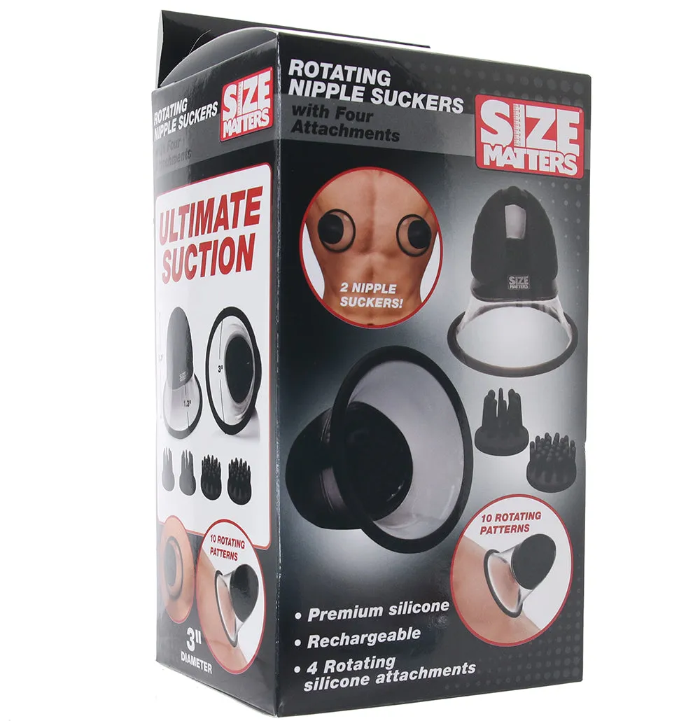Size Matters  Rotating Nipple Suckers in Black