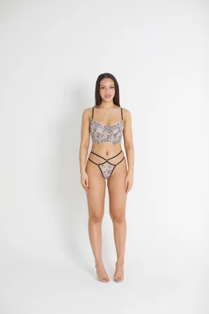 Solene Grey Bustier Set