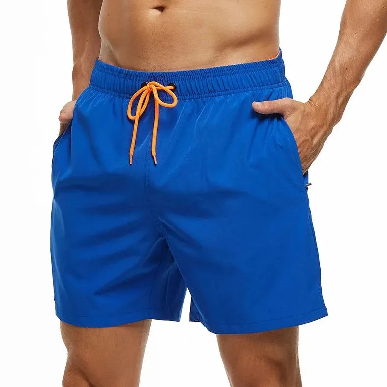 Solid Color Pocketed Board Shorts