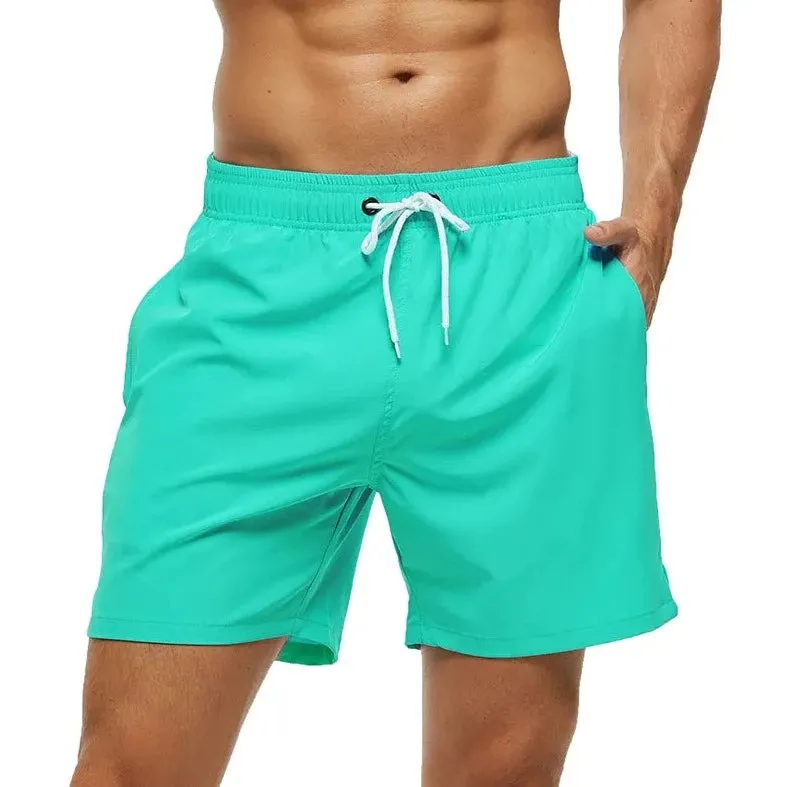 Solid Color Pocketed Board Shorts