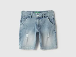 Solid Regular Fit Denim Shorts