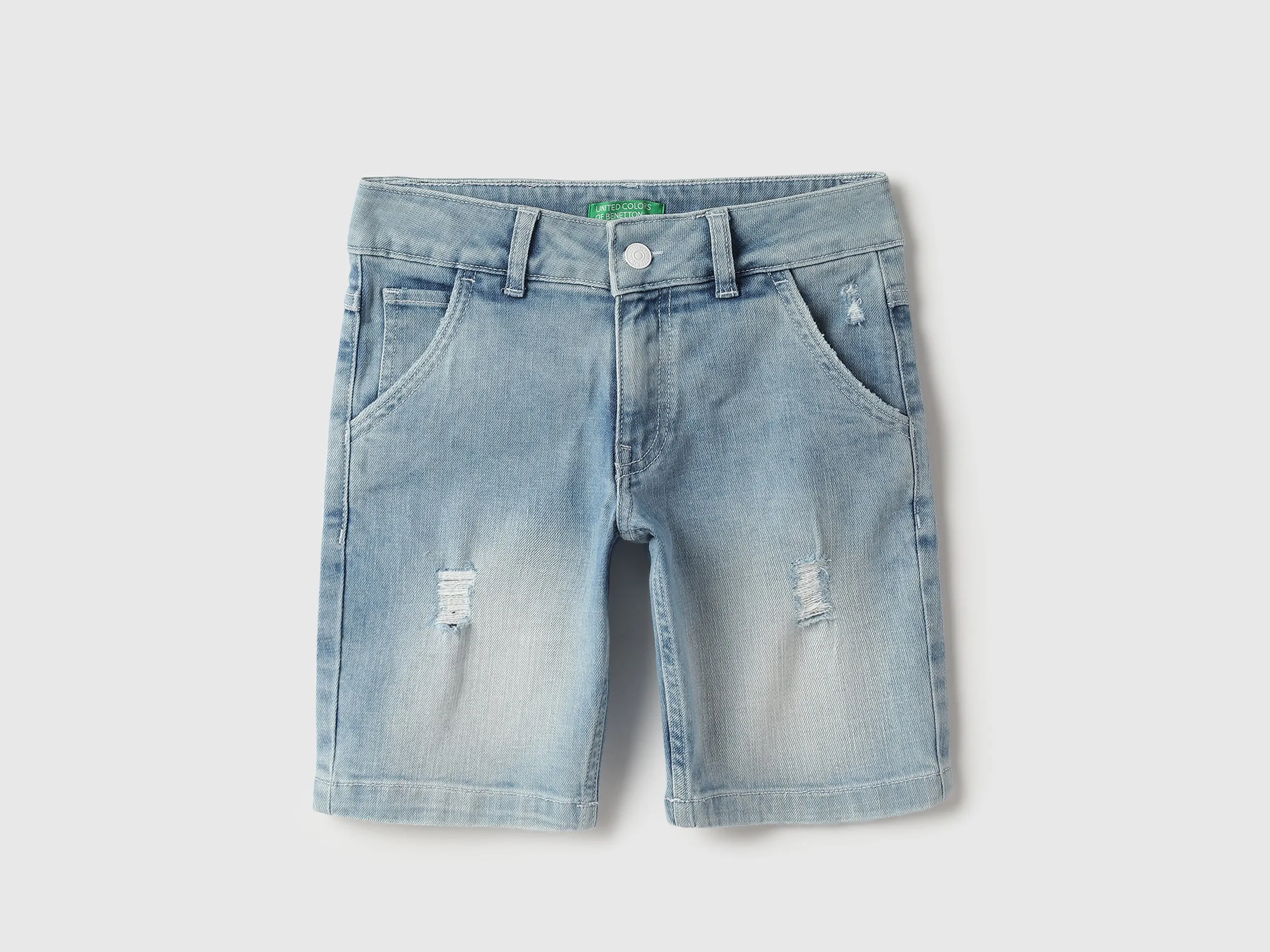 Solid Regular Fit Denim Shorts
