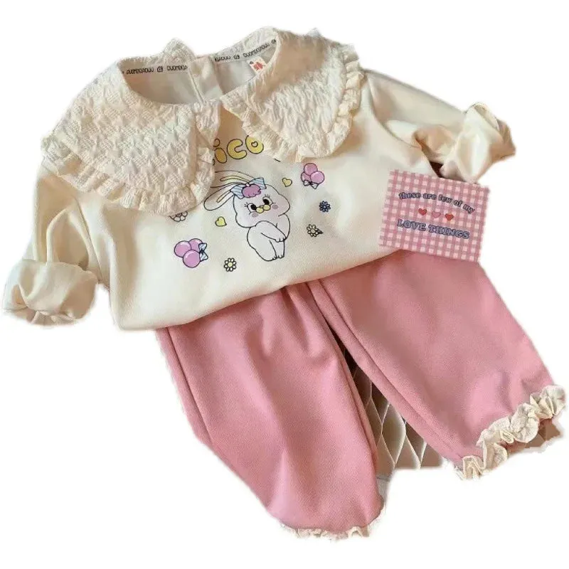Spring and Autumn Cartoon Top & Pants 2Pcs Set