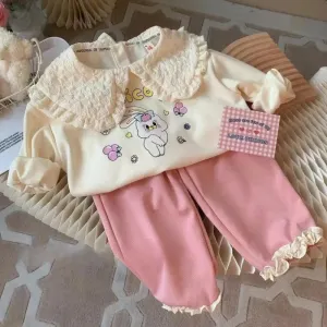 Spring and Autumn Cartoon Top & Pants 2Pcs Set