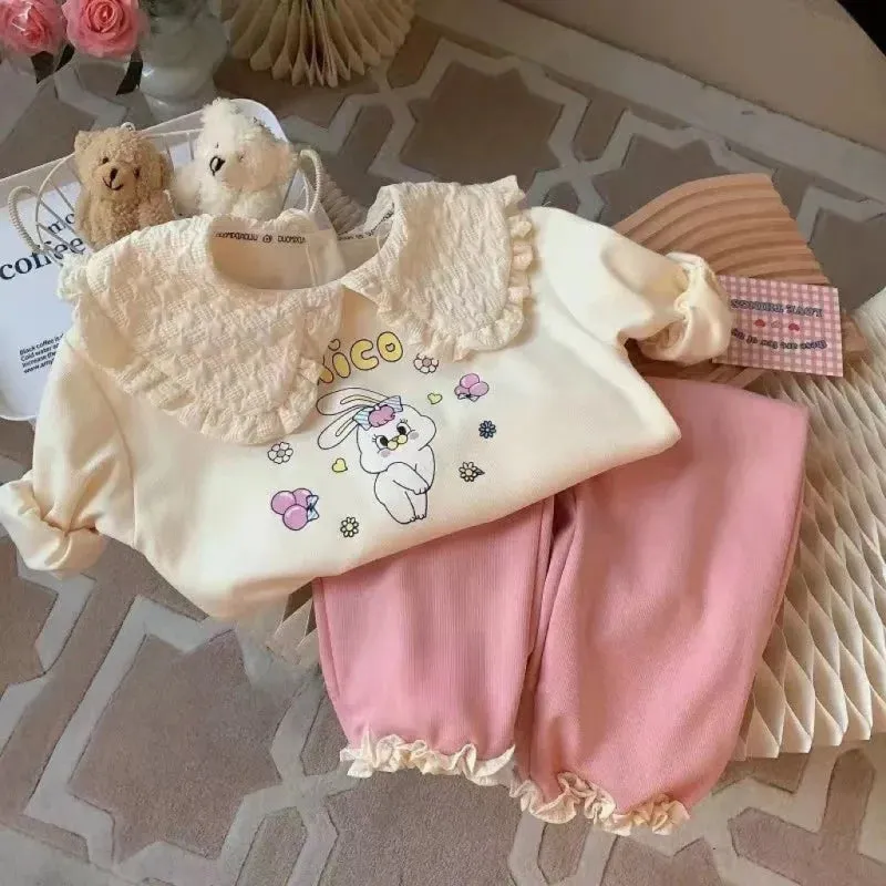 Spring and Autumn Cartoon Top & Pants 2Pcs Set