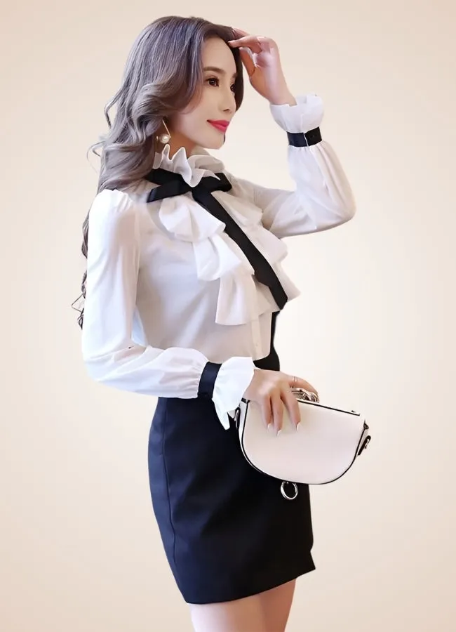 Steampunk Ruffled Korean Shirt