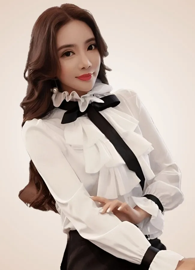 Steampunk Ruffled Korean Shirt