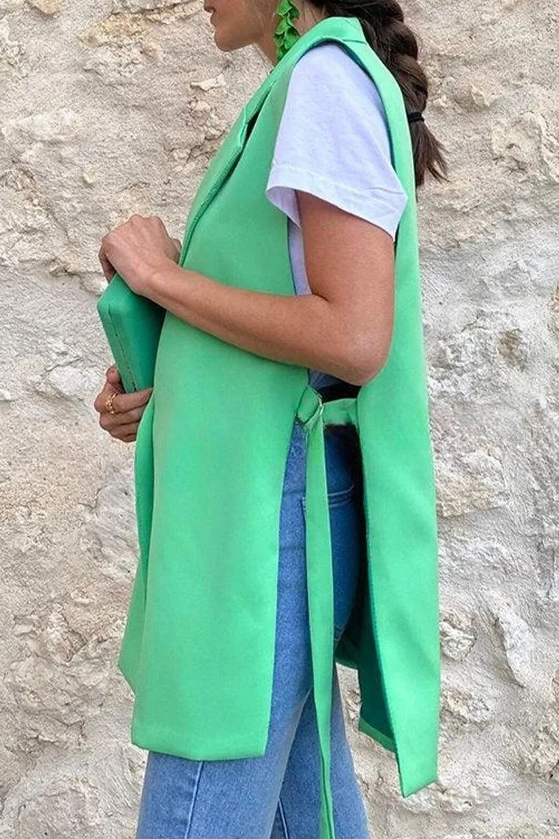 Street British Style Solid Buttons Turn-back Collar Tops