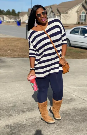 Striped Out- (Navy Blue)