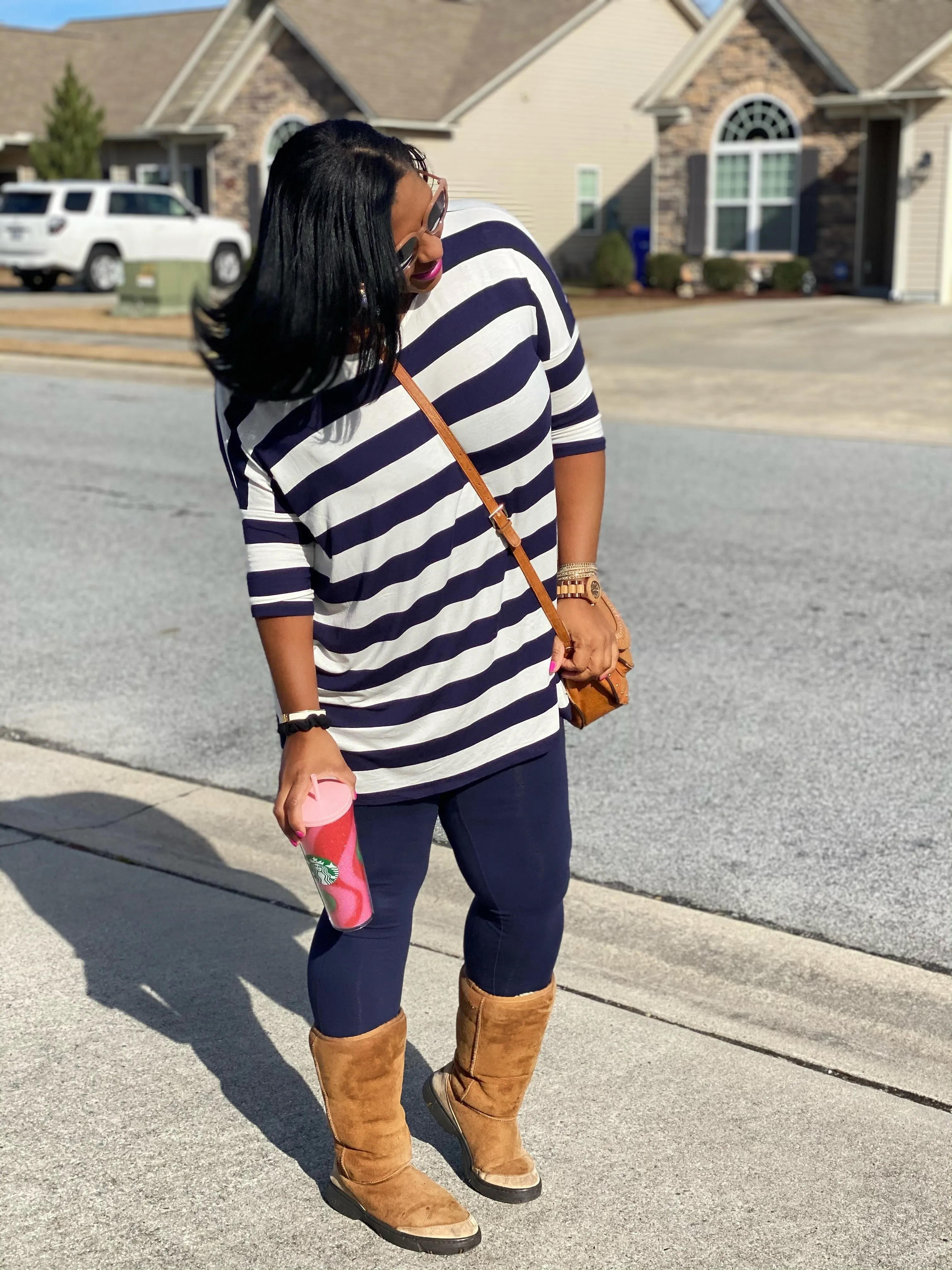 Striped Out- (Navy Blue)