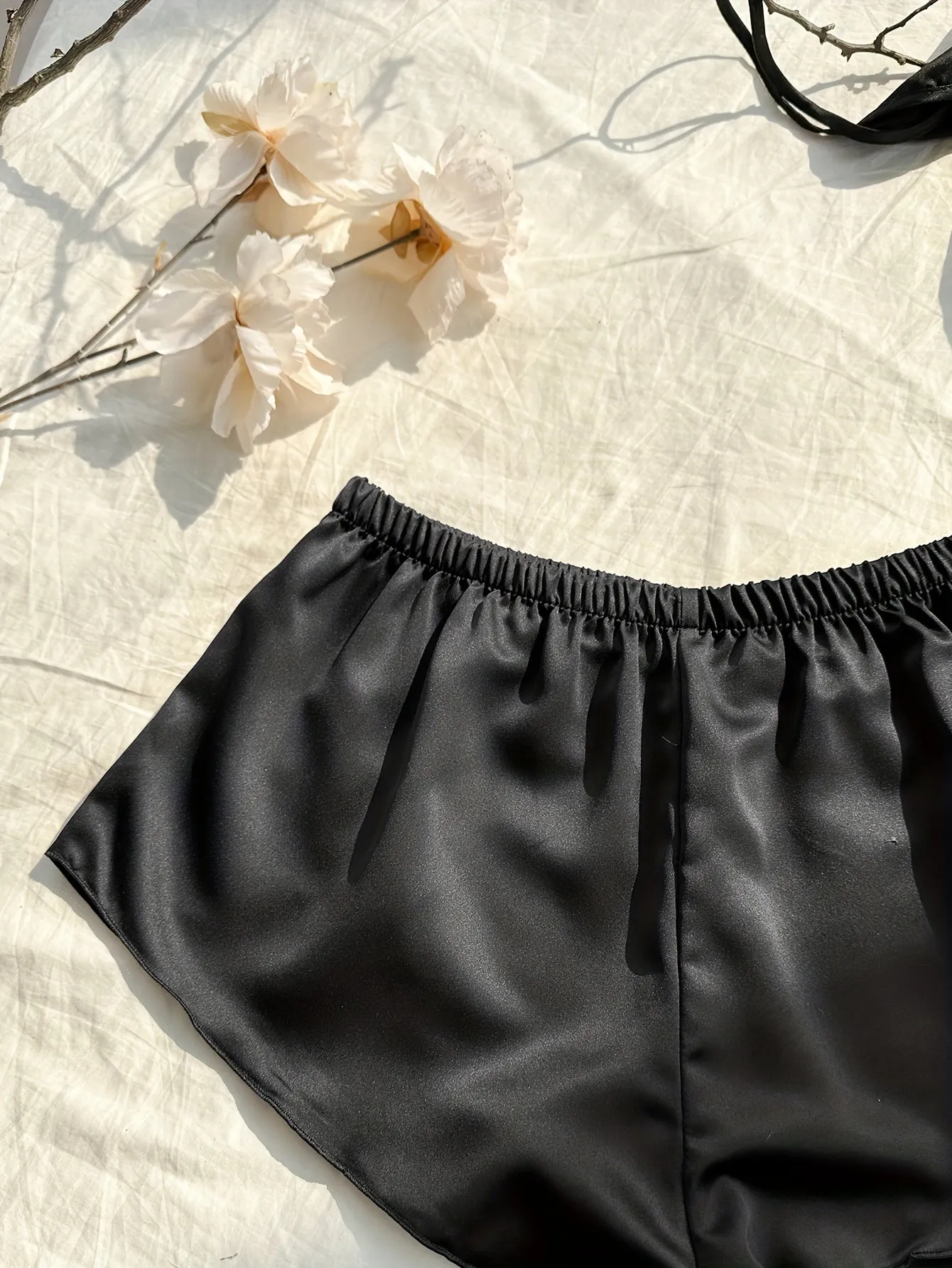 Stylish V-Neck Lace-Up Crop Top & Shorts Pajama Set - 4 Pcs Sleepwear for Women, Soft Polyester, Solid Color