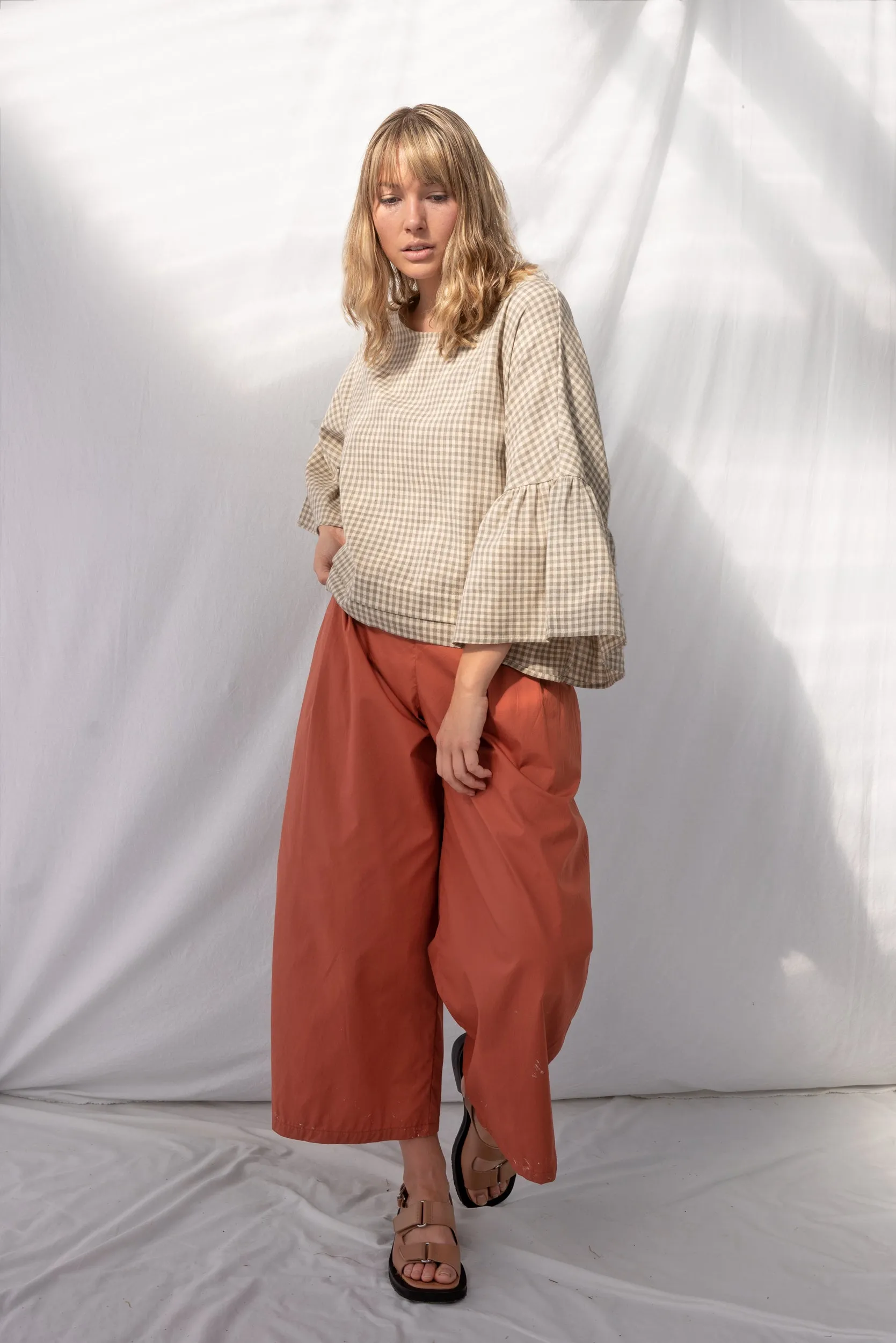 Sunday Top | Grey Gingham (XS only)