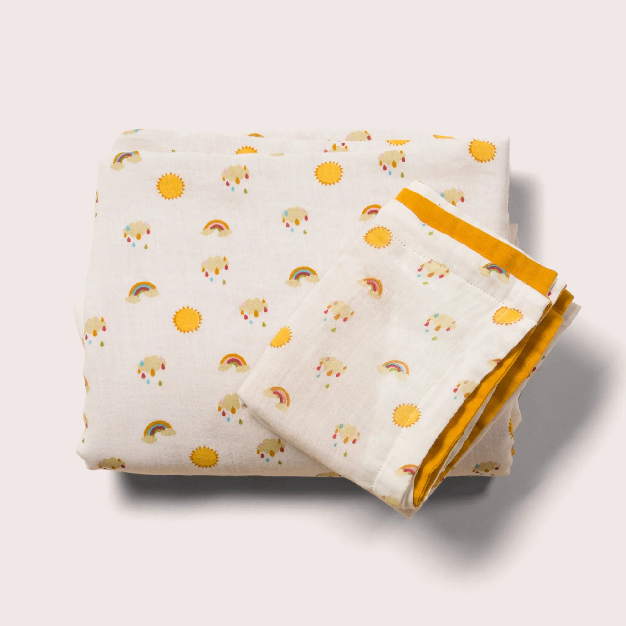 Sunshine & Rainbows Organic Duvet & Pillow Bed Set