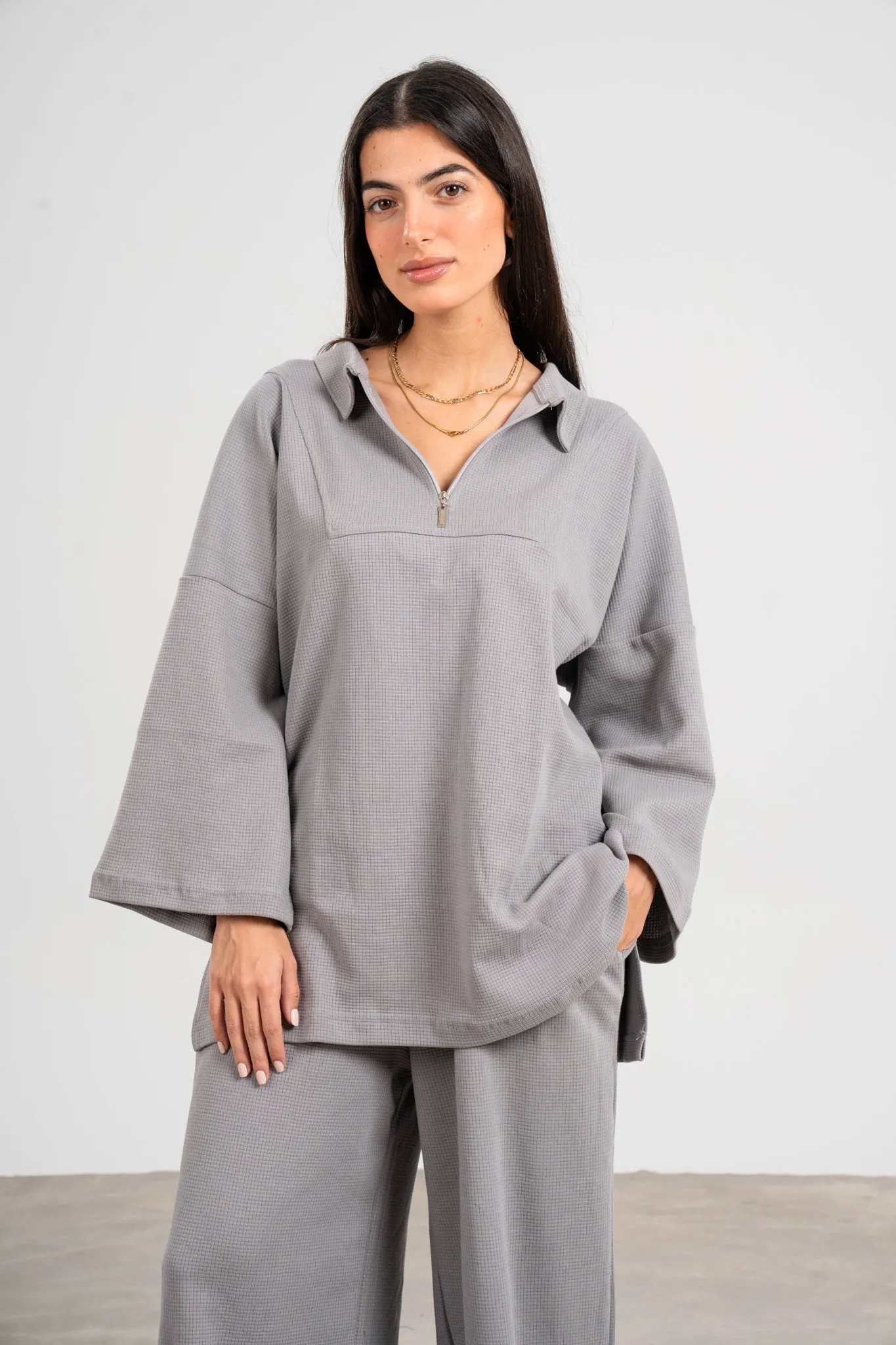 Sustainable Waffle In Grey Set