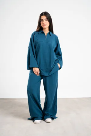Sustainable Waffle In Ocean Blue Set