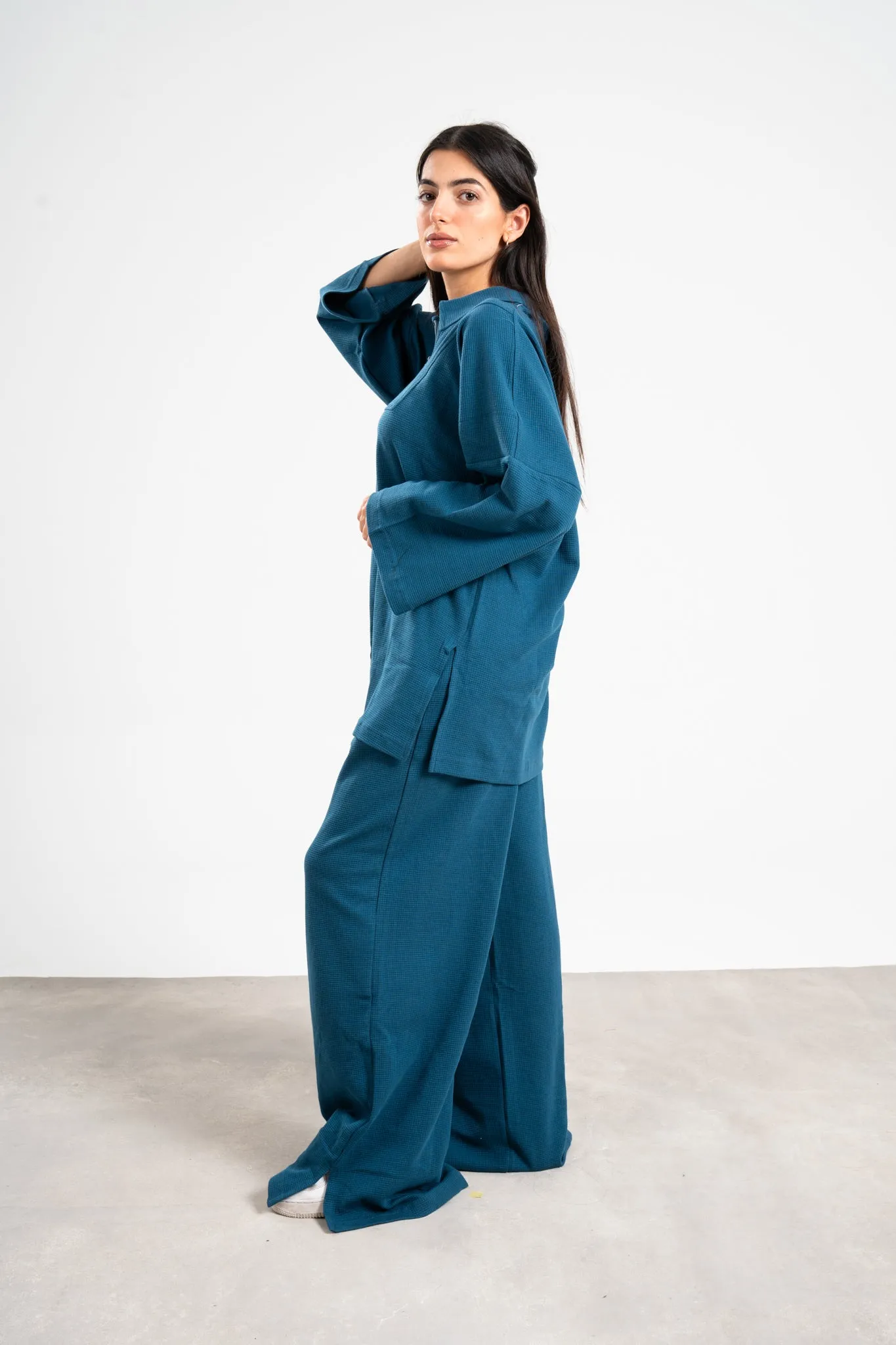 Sustainable Waffle In Ocean Blue Set