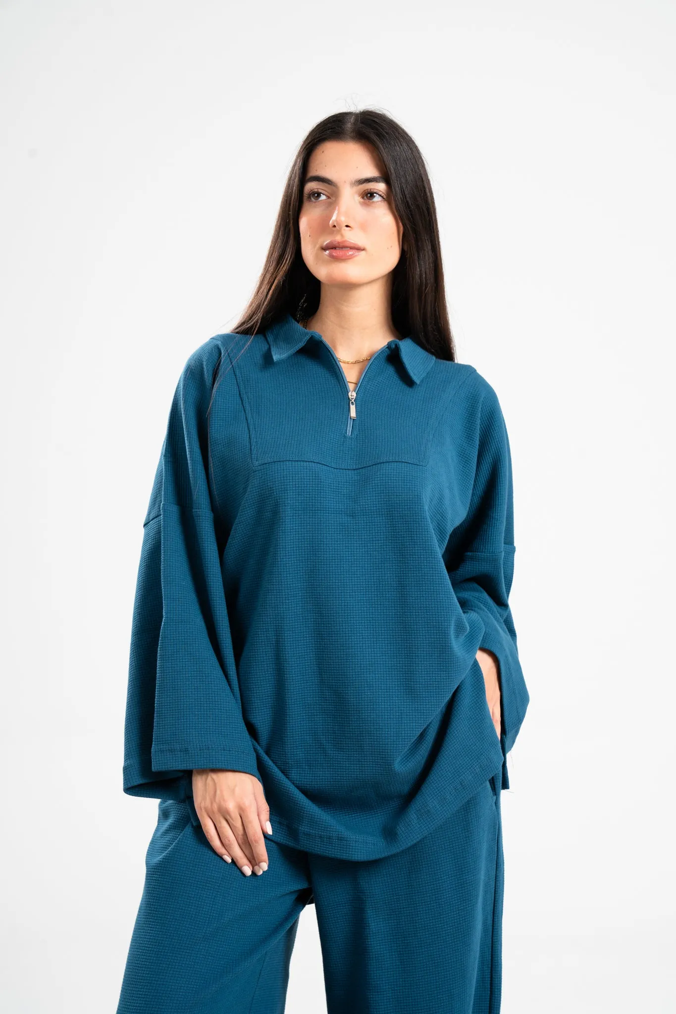 Sustainable Waffle In Ocean Blue Set