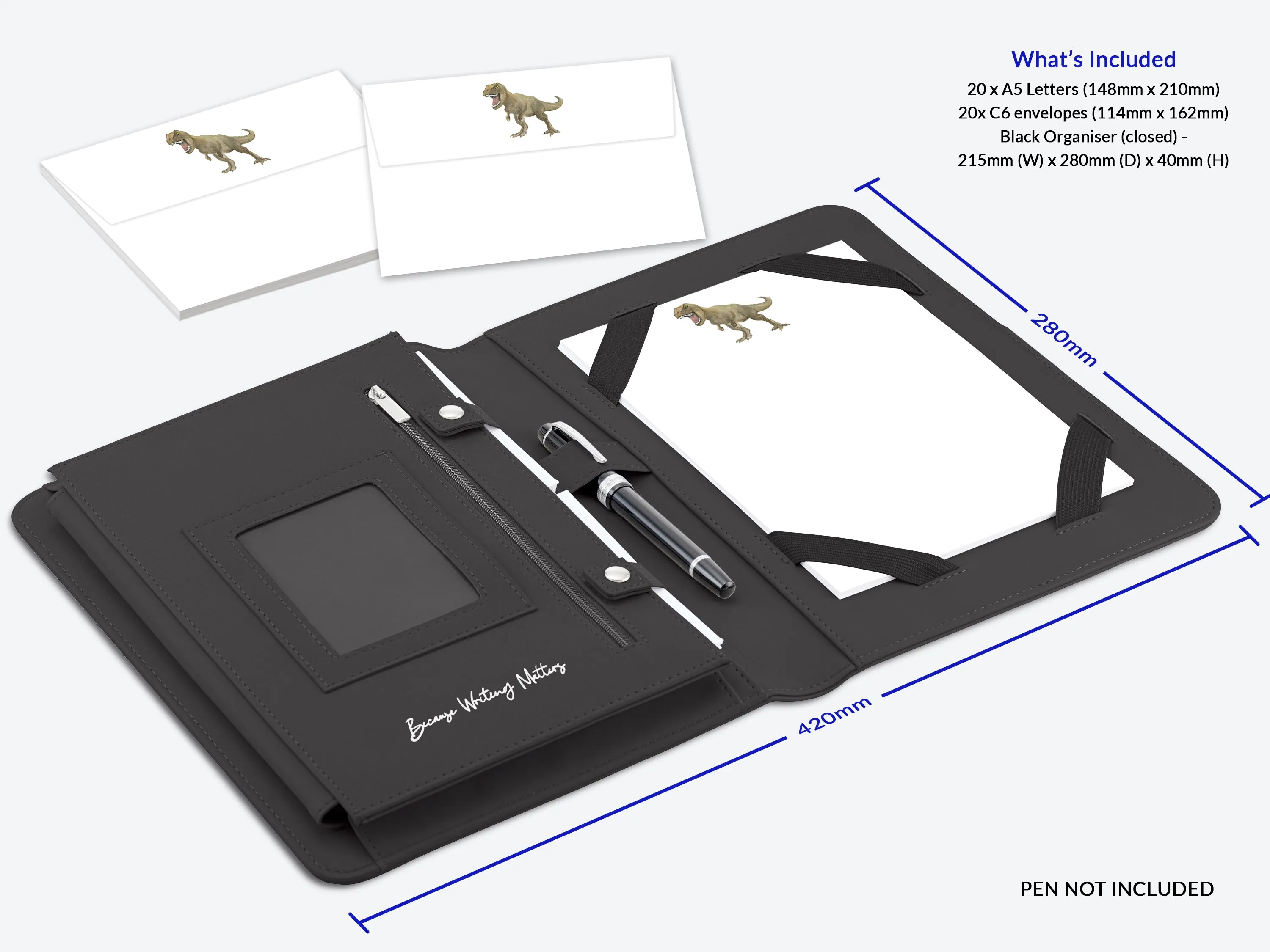 T-Rex Letter Writing Set with Organiser