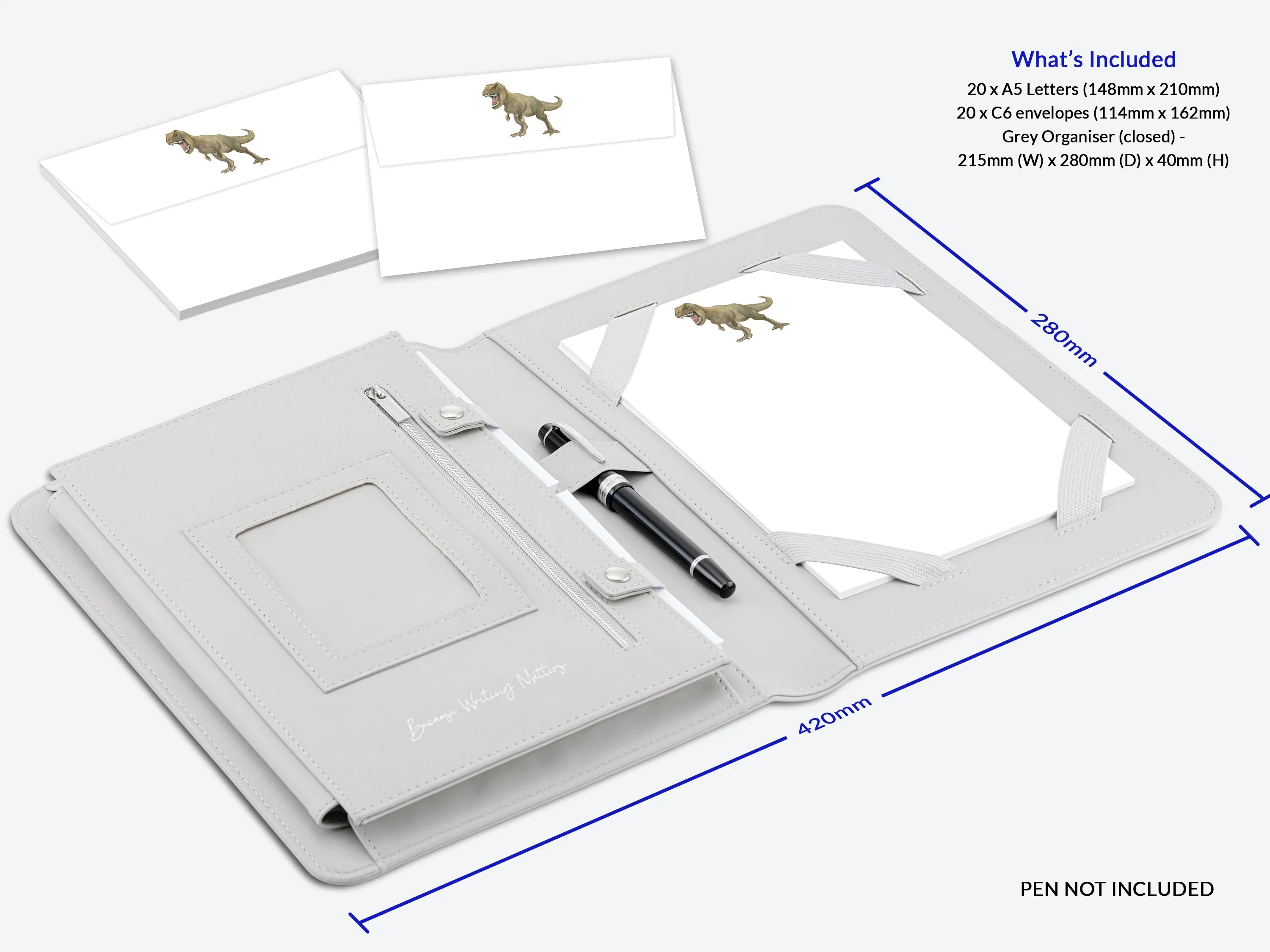 T-Rex Letter Writing Set with Organiser