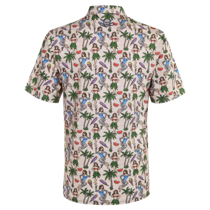 Tattoo Golf Summertime Cool-Stretch Men's Golf Shirt Sand