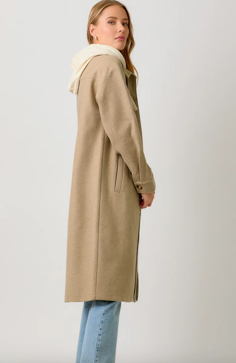 The Angelina Contrast Hoodie Coat