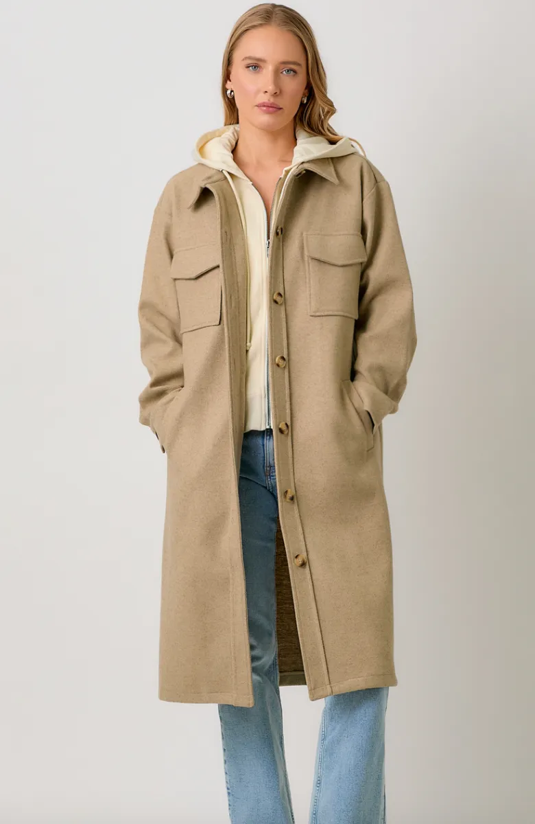 The Angelina Contrast Hoodie Coat