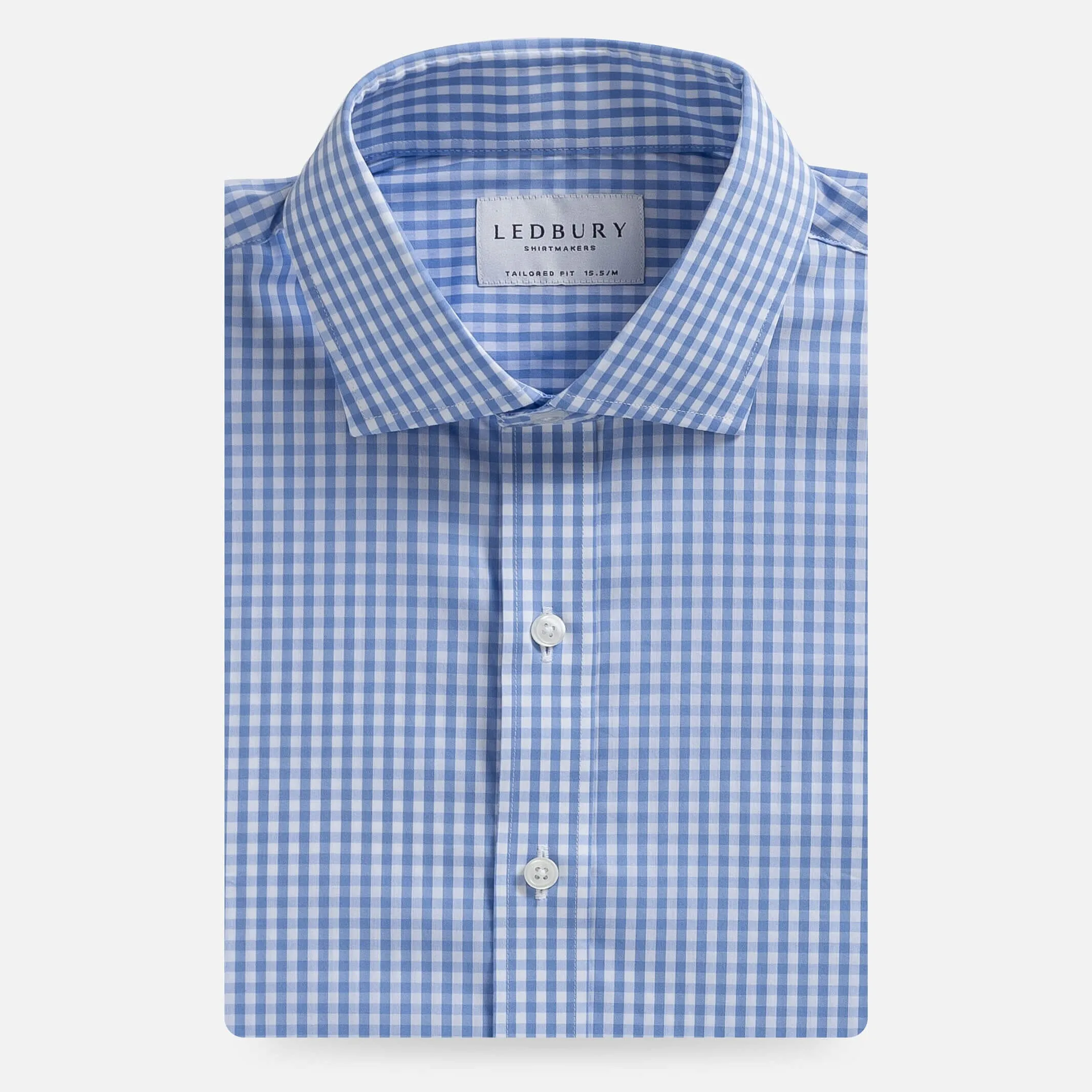 The Light Blue Broughton Stretch Poplin Gingham Dress Shirt