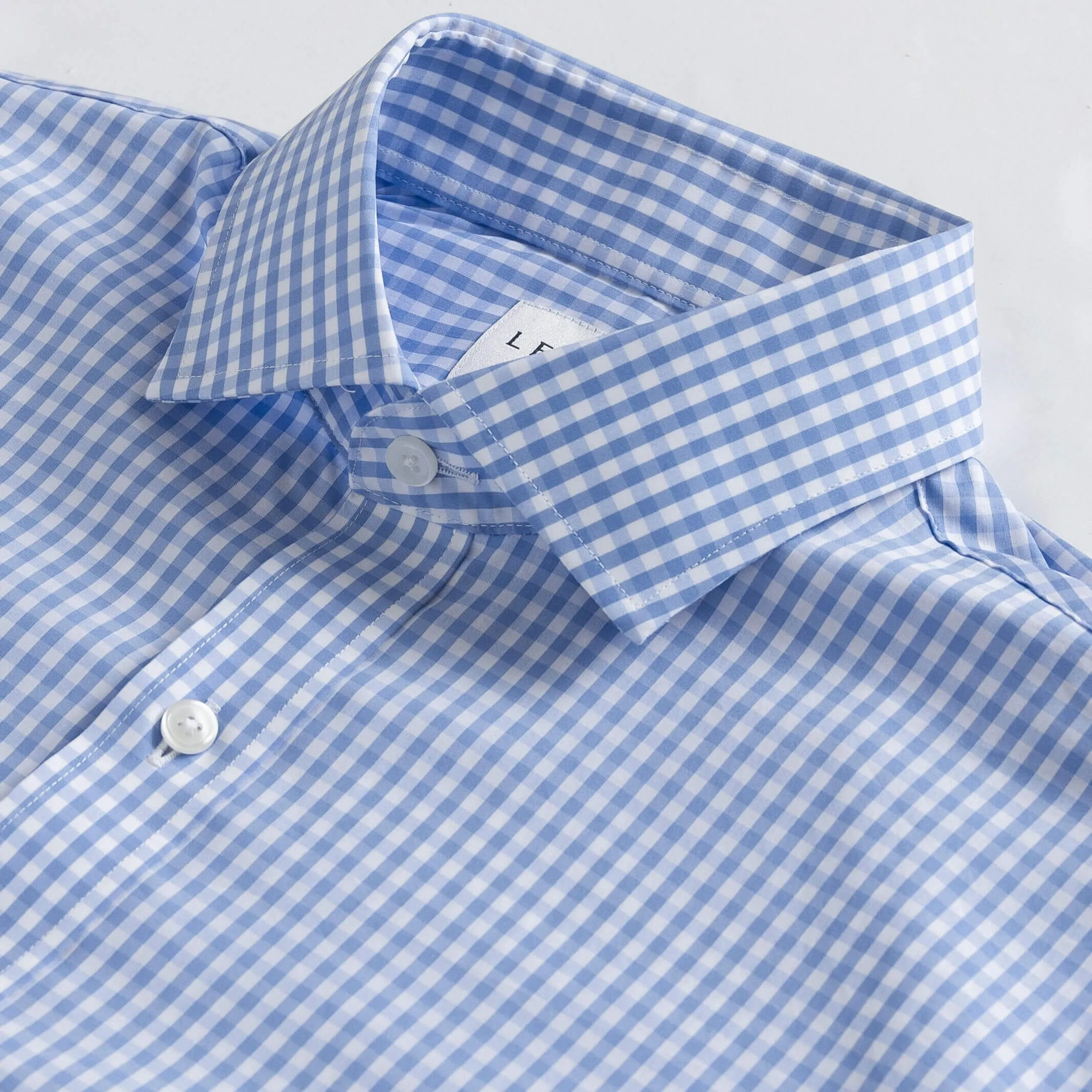 The Light Blue Broughton Stretch Poplin Gingham Dress Shirt