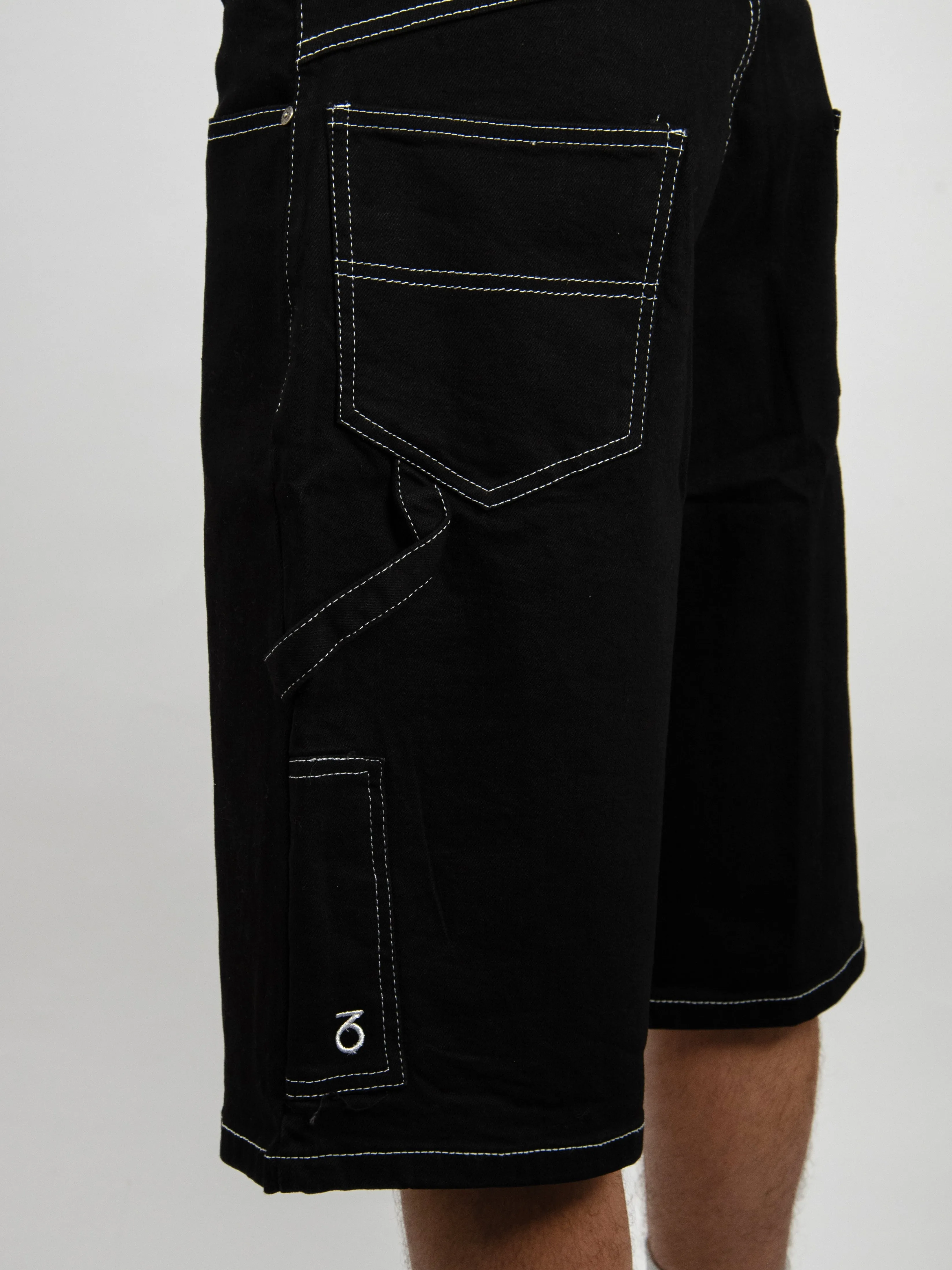 Three Sixty Clothing - Loose Fit Carpenter - Shorts - Black 28 Last Pair