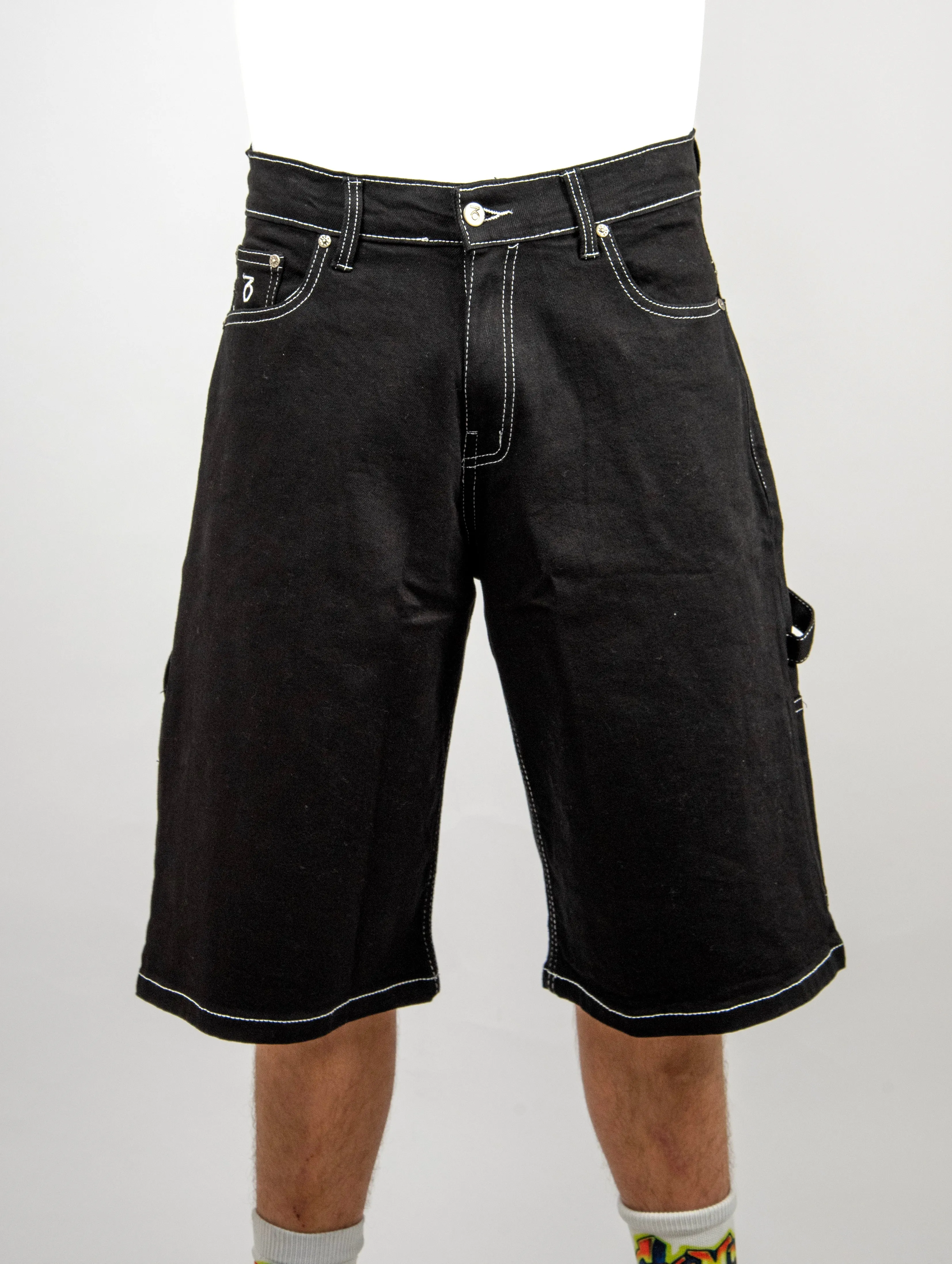 Three Sixty Clothing - Loose Fit Carpenter - Shorts - Black 28 Last Pair