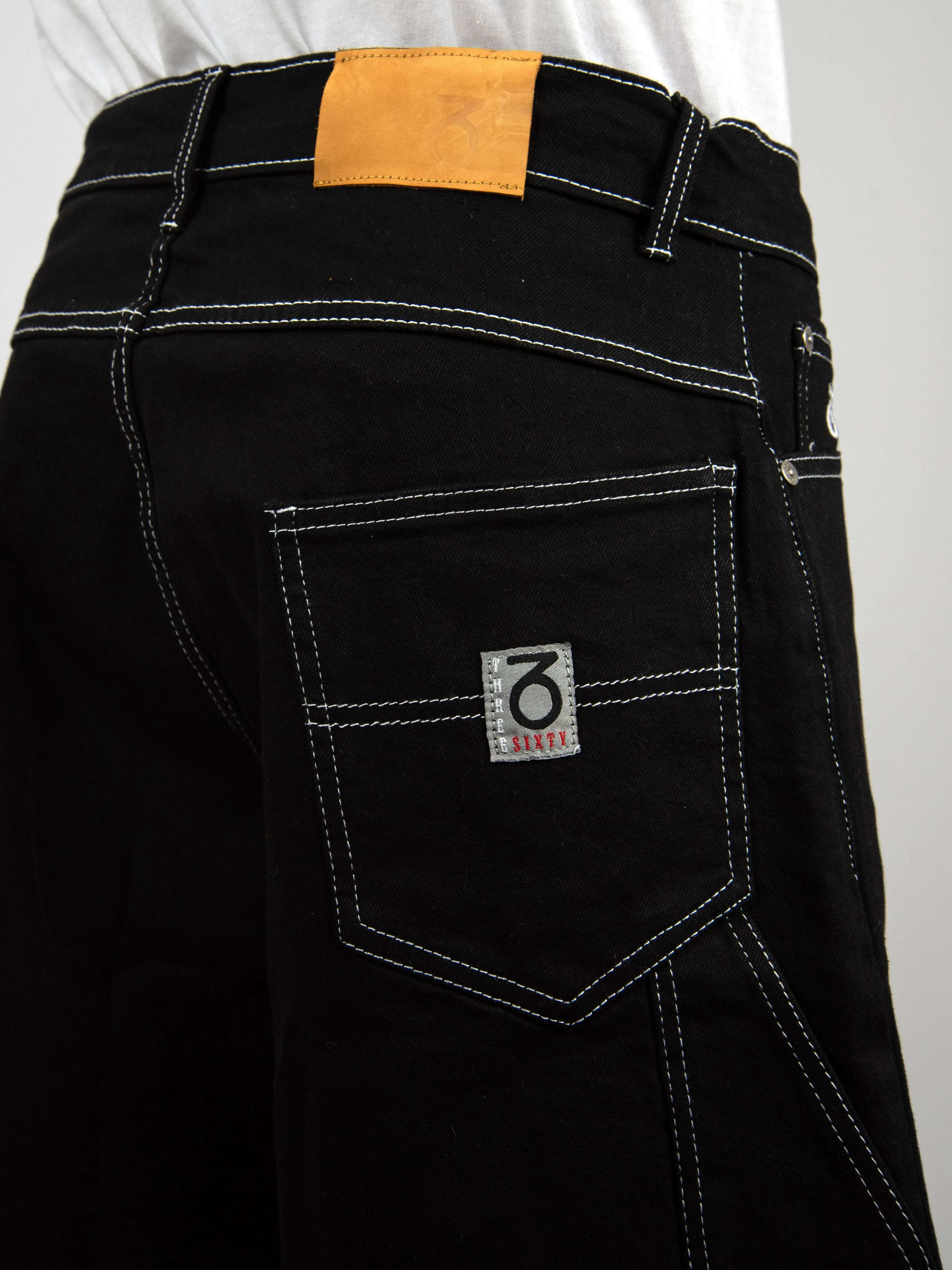 Three Sixty Clothing - Loose Fit Carpenter - Shorts - Black 28 Last Pair