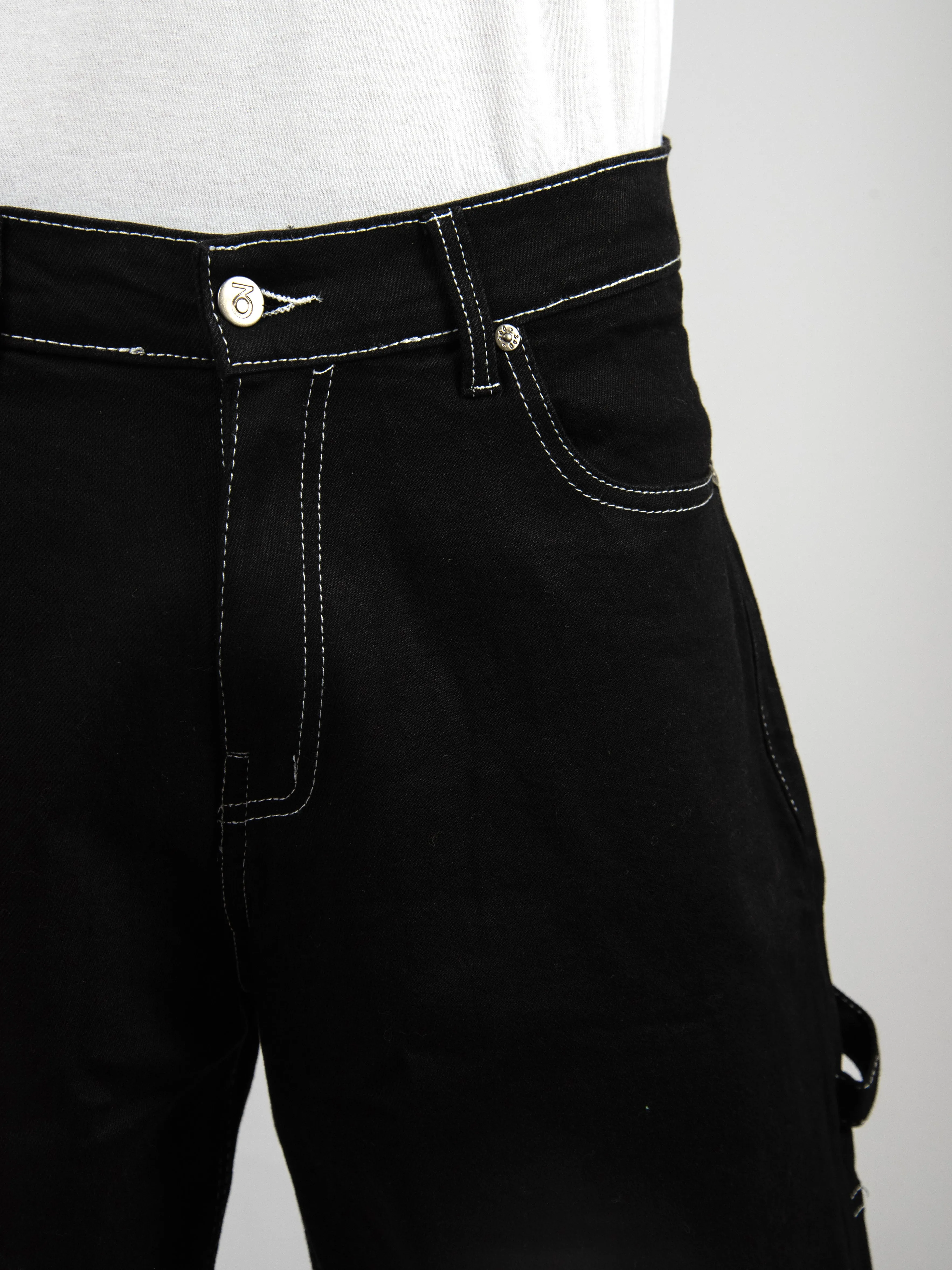 Three Sixty Clothing - Loose Fit Carpenter - Shorts - Black 28 Last Pair